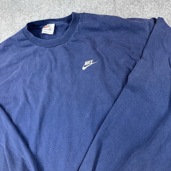 Nike Other - VTG Nike Crewneck Sweatshirt XL Navy Blue Swoosh Made USA 90s Pullover